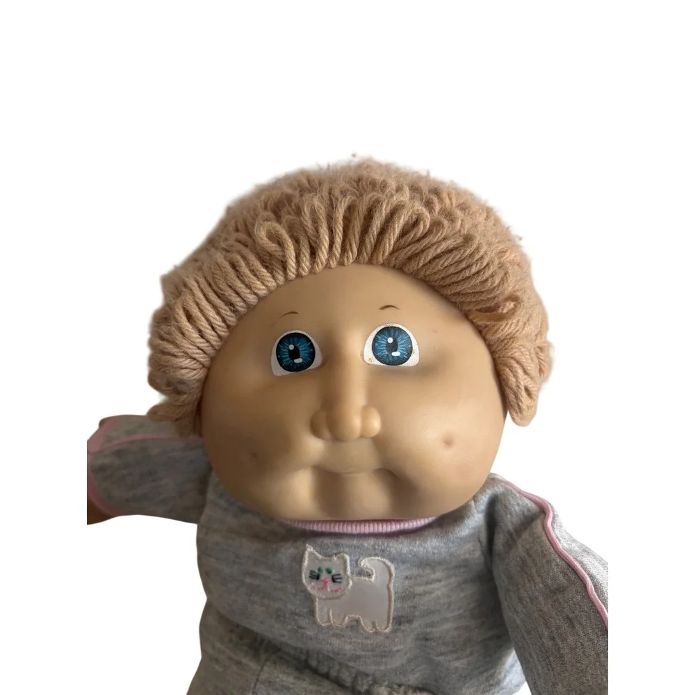 1978 1982 Cabbage Patch Kid Doll Original Patchwork Outfit Blue Eyes Blonde Hair